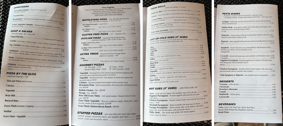 Aldo's Pizza & Pasta Menu
